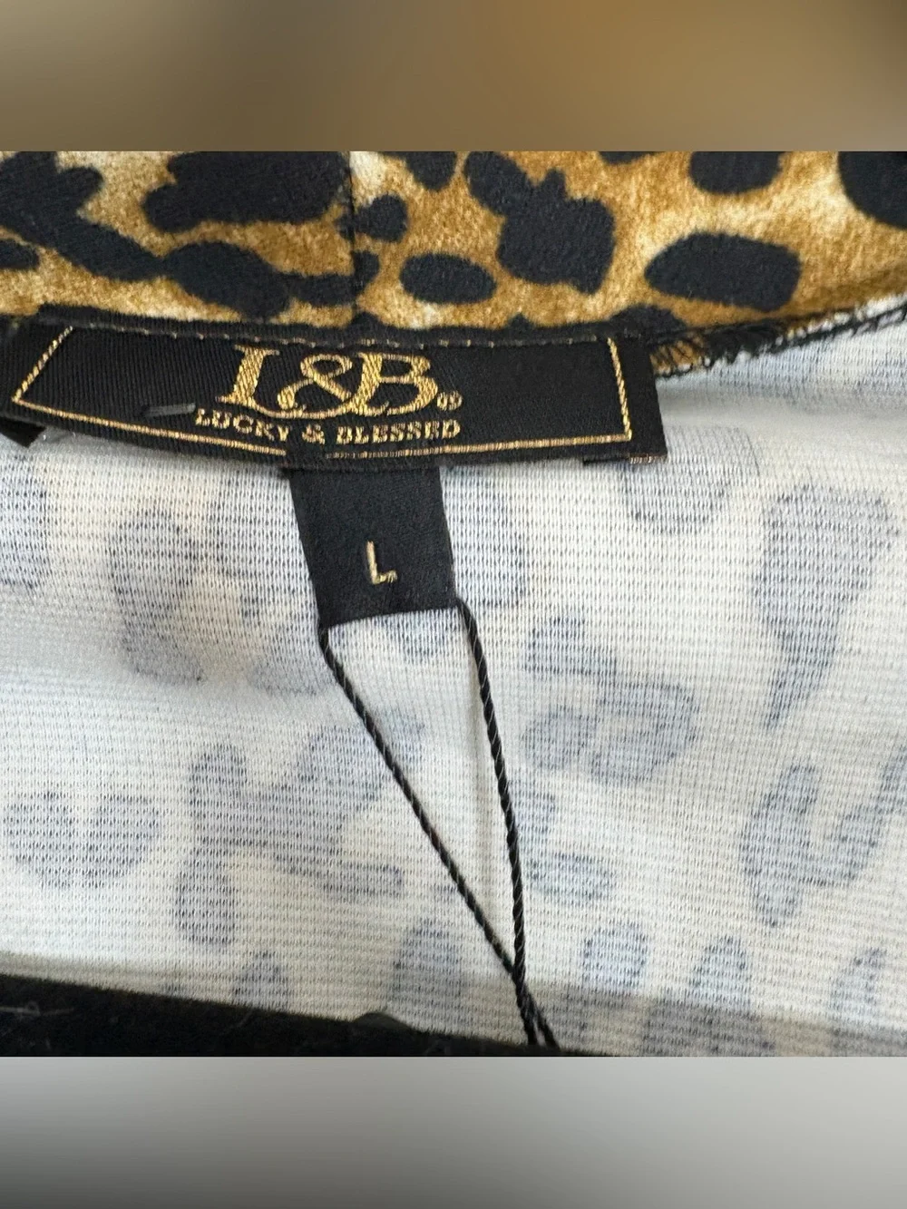 Lucky & Blessed Bell Sleeved Blazer Cardigan Large L&B Leopard Print Animal